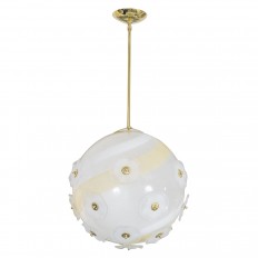 Spherical pale glass pendant ceiling fixture